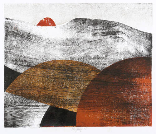 Georgi, Karlheinz -  -  - Ohne Titel (Sonne hinter Bergen)