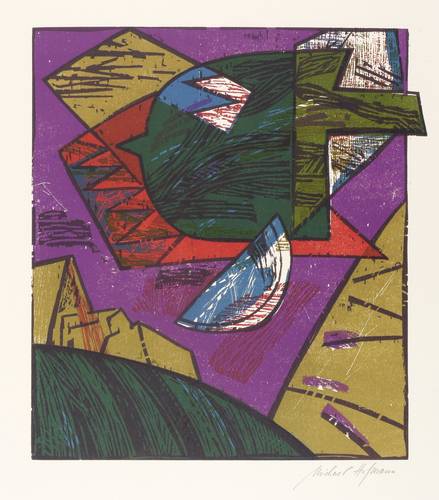 Hofmann, Michael -  -  - Landschaft mit Mond und Vogel