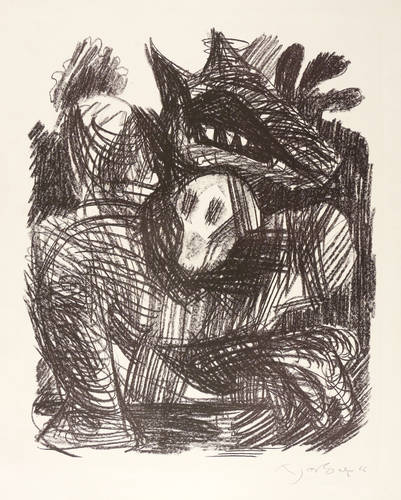 Horlbeck, Günter -  -  - Ohne Titel (Tier Mensch Totenschädel)