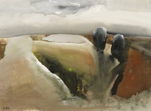 Bankroth, Ursula -  -  - Landschaft mit zwei Bäumen