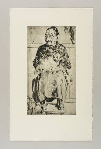 Ackermann, Max -  -  - Sitzende Alte mit Katze (Frau mit Katze)