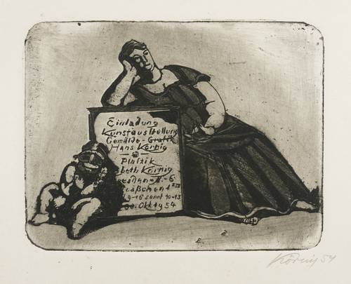 Körnig, Hans - Einladungskarte Kunstausstellung Wallgäßchen - Einladungskarte Kunstausstellung Wallgäßchen - Dachbodenausstellung