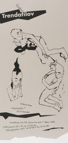 Trendafilov, Gudrun - Ausstellungsplakat Galerie Mitte Dresden - Ausstellungsplakat Galerie Mitte Dresden - Drei Figuren
