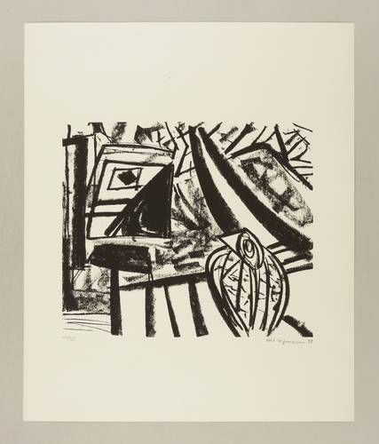 Hofmann, Veit -  -  - Ohne Titel (Vogel auf dem Dach)