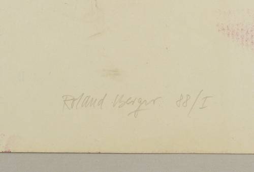 Berger, Roland R -  -  - Ohne Titel (Streifen in Weinrot & Blau)