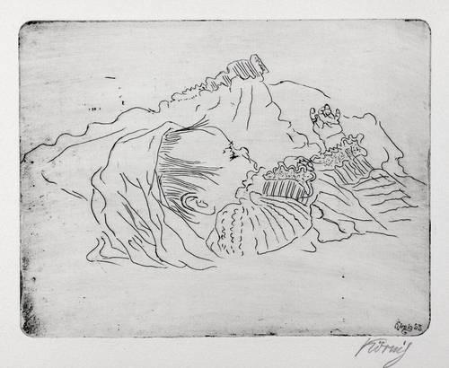 Körnig, Hans -  -  - Säugling im Bettchen