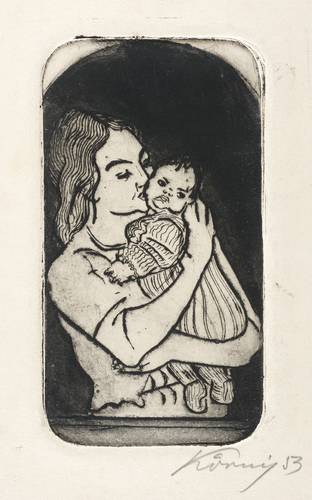 Körnig, Hans -  -  - Ohne Titel (Mutter und Kind)