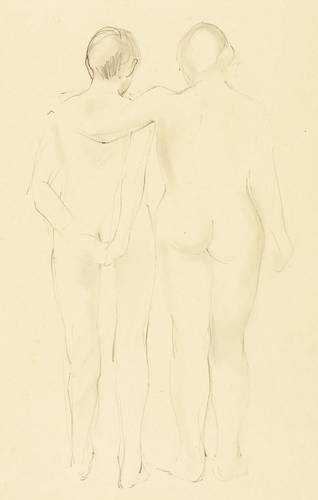 Kühl, Johannes -  -  - Zwei Aktfiguren vom Rücken