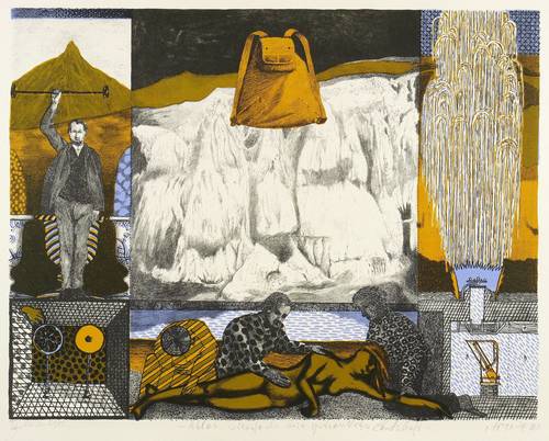 Heinze, Frieder -  -  - Atlas vierfach mit gestrandeter Landschaft