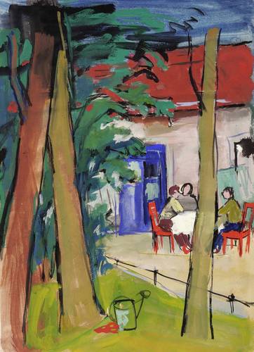 Mau, Hans -  -  - Tisch im Garten