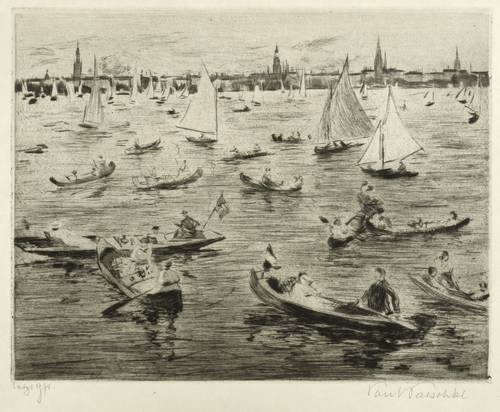 Paeschke, Paul -  -  - Boote auf der Binnenalster (Hamburg)