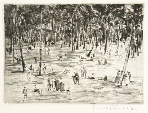 Paeschke, Paul -  -  - Spaziergänger im Grunewald (Berlin)