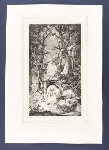 Richter, Adrian Ludwig - Heilige Genoveve von Brabant in der Waldeinsamkeit - Heilige Genoveve von Brabant in der Waldeinsamkeit - Genoveva