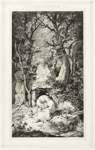 Richter, Adrian Ludwig - Heilige Genoveve von Brabant in der Waldeinsamkeit - Heilige Genoveve von Brabant in der Waldeinsamkeit - Genoveva