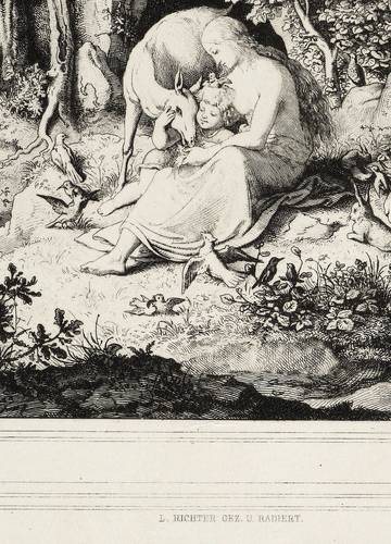 Richter, Adrian Ludwig - Heilige Genoveve von Brabant in der Waldeinsamkeit - Heilige Genoveve von Brabant in der Waldeinsamkeit - Genoveva