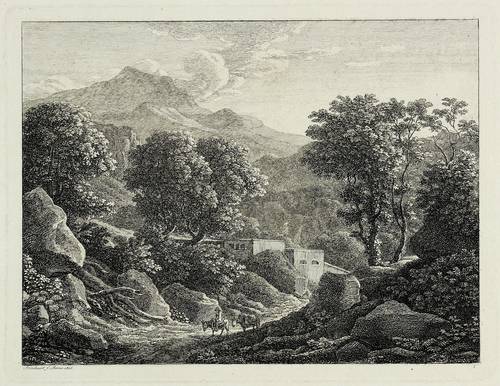 Reinhart, Johann Christian -  -  - Der reitende Bauer mit einem bepackten Maulthier