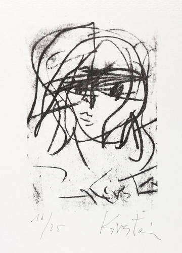 Schmidt-Kirstein, Helmut - Mädchen - Mädchen - Mädchenkopf mit langem Haar