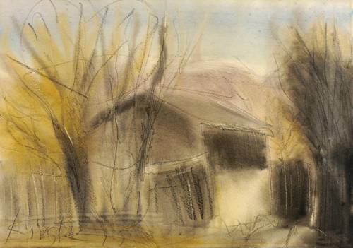 Schmidt-Kirstein, Helmut -  -  - Haus unter Bäumen