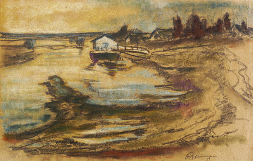 Kempe, Fritz -  -  - Anleger der Elbfähre Gohlis bei Dresden