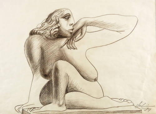 Makolies, Peter -  -  - Kauernder Akt