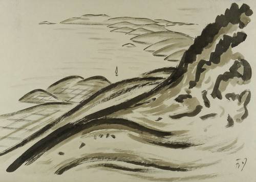 Zalisz, Fritz - Bucht mit Segelboot - Bucht mit Segelboot - 