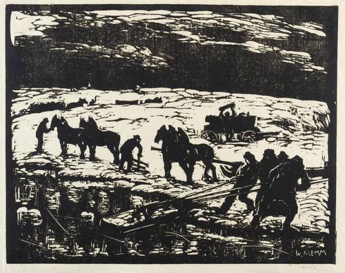 Klemm, Walther -  -  - Eisarbeiter (Eisernte an der Eger)