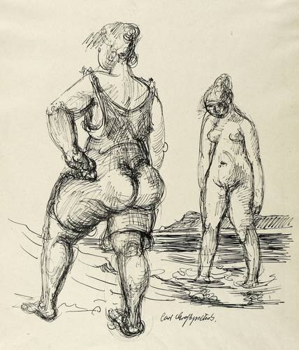 Großpietsch, Curt -  -  - Zwei Badende