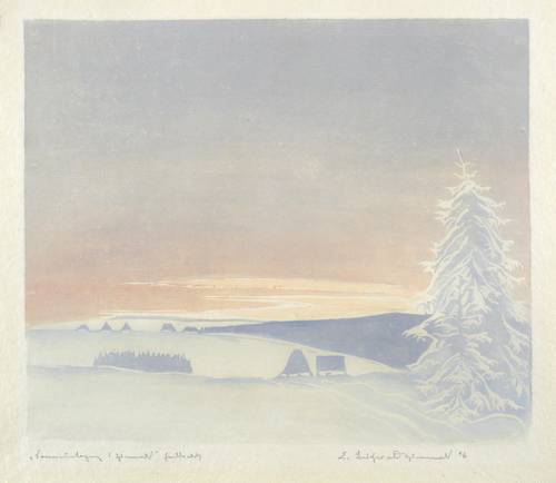 Buchwald-Zinnwald, Erich -  -  - Sonnenuntergang in Zinnwald
