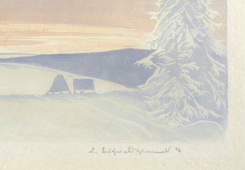 Buchwald-Zinnwald, Erich -  -  - Sonnenuntergang in Zinnwald