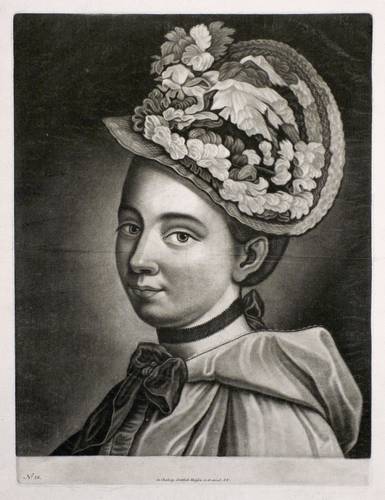 Heiss, Gottlieb -  -  - Junge Dame mit Halsband und Sommerhut