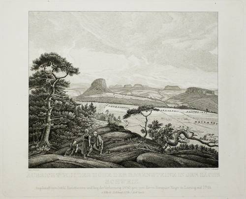 Kummer, Carl Robert (nach) -  -  - Aussicht von der Höhe der Bärensteine