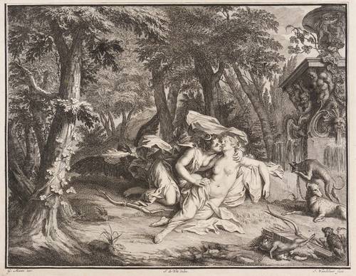 Wandelaar, Jan -  -  - Jupiter amoureux de Calisto. Jupiter verführt Callisto