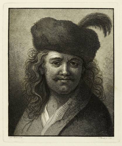 Bause, Johann Friedrich - Nach Dietricy - Nach Dietricy - Brustbild des Mannes mit Knebelbart und Mütze