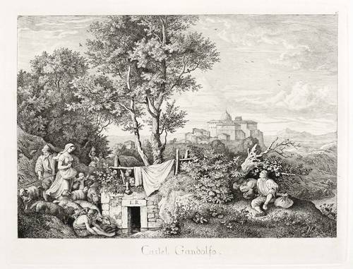 Richter, Adrian Ludwig - Malerische Ansichten aus den Umgebungen von Rom - Malerische Ansichten aus den Umgebungen von Rom - Castel Gandolfo