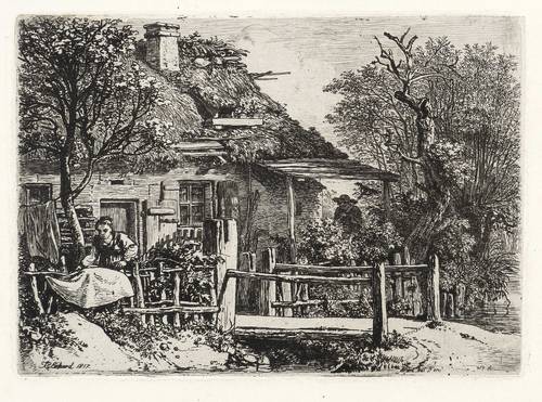 Erhard, Johann Christoph -  -  - Die Frau, welche Wäsche trocknet