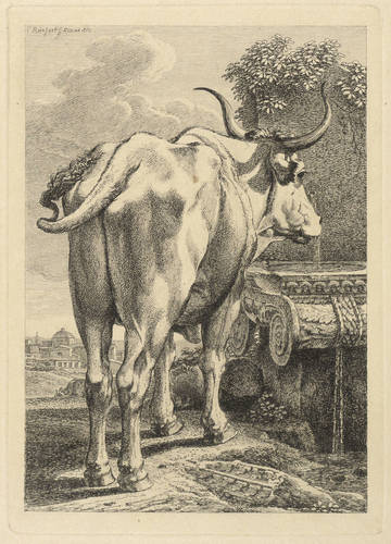 Reinhart, Johann Christian -  -  - Der Stier vor der Fontaine