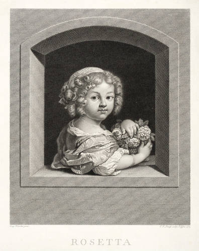 Bause, Johann Friedrich - Nach Caspar Netscher - Nach Caspar Netscher - Rosetta (Mädchen mit Blumenkörbchen)