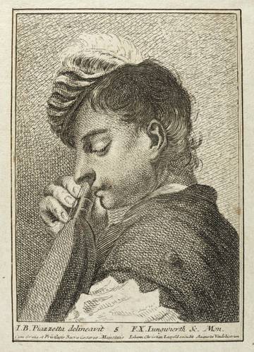 Jungwirth, Franz Xaver - Köpfe nach Piazzetta - Köpfe nach Piazzetta - Junger Mann mit Laute