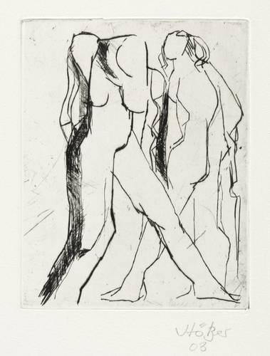 Stötzer, Werner -  -  - Zwei Aktfiguren, gegenläufig