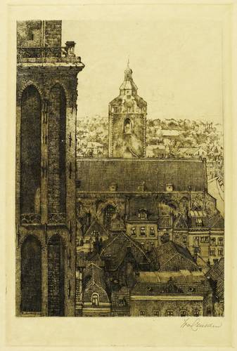 Leusden, Willem van -  -  - Blick vom Utrechter Dom zur Buurkerk