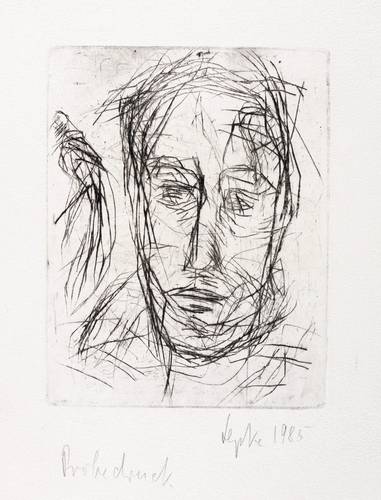 Lepke, Gerda -  -  - Frauenkopf mit Mänade