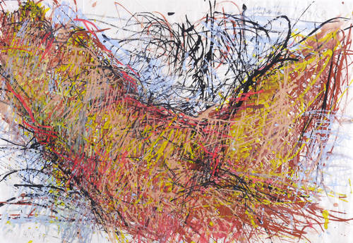 Lepke, Gerda -  -  - Ohne Titel (Ruhender Akt mit angewinkeltem Bein)