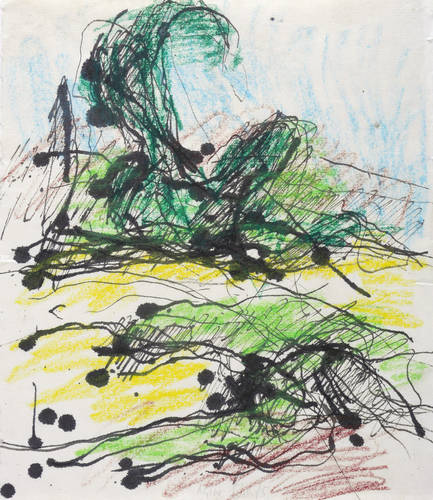 Lepke, Gerda -  -  - Ohne Titel (Sommerliche Landschaft)