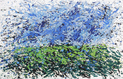 Lepke, Gerda -  -  - Ohne Titel (Weiter Himmel über Feld)