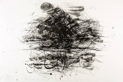 Lepke, Gerda -  -  - Busch am Elbufer - Atelierausblick