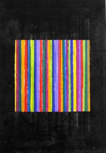 Luther, Manfred - Improvisationen - Improvisationen - Ohne Titel (Farbstreifen im Quadrat)