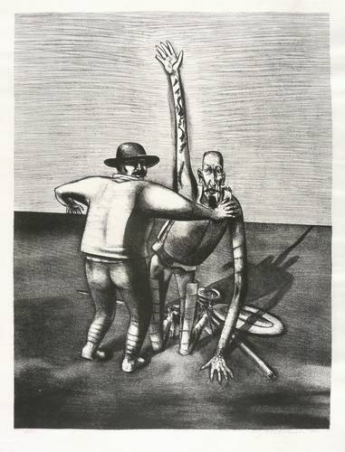 Mattheuer, Wolfgang -  -  - Nachbar, es brennt doch wirklich (Günther Rücker)