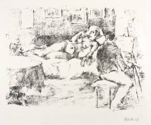 Metzkes, Harald -  -  - Maler mit liegendem Akt