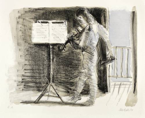 Metzkes, Harald -  -  - Mädchen beim Geige üben