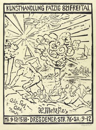 Metzkes, Harald - Ausstellungsplakat Kunsthandlung Patzig Freital - Ausstellungsplakat Kunsthandlung Patzig Freital - Ikarus über Ostseestrand